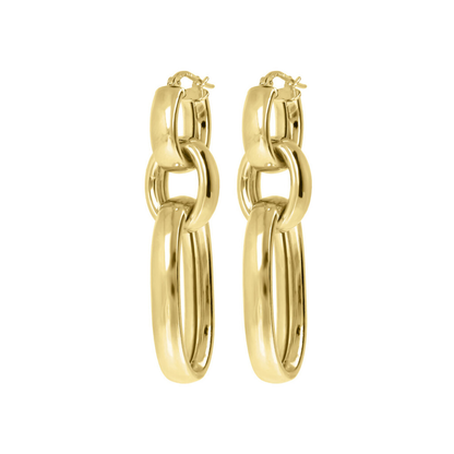 Golden Pendant Earrings with Maxi Links