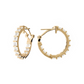 Golden Hoop Earrings with Square Cubic Zirconia
