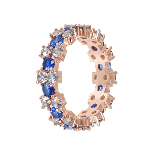 Bicolor Veretta Ring with Cubic Zirconia
