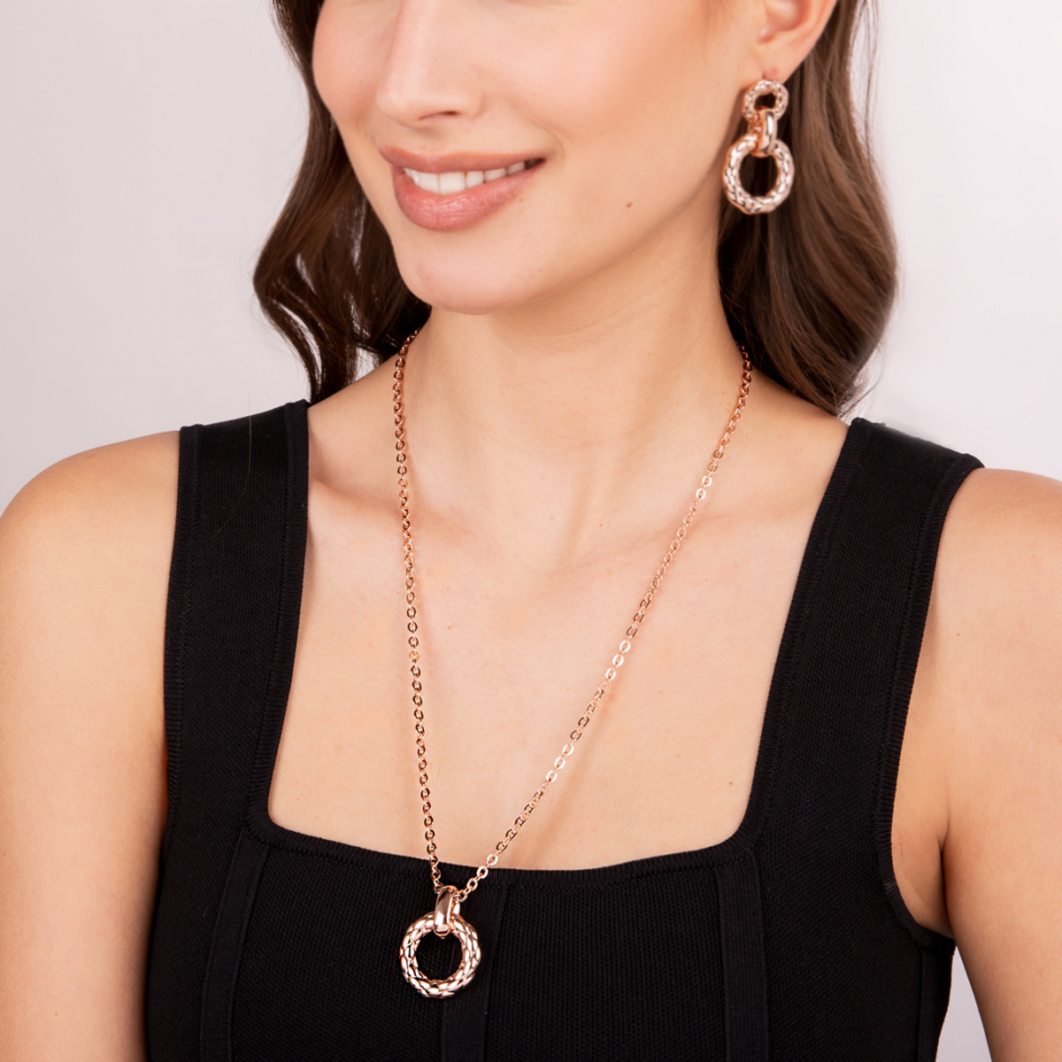 Forzatina Chain Necklace with Quilted Pendant