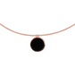 Choker Necklace with Disc Pendant in Flat Natural Stone
