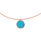 Choker Necklace with Disc Pendant in Flat Natural Stone