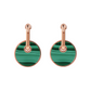 Earrings with Button Pendant in Flat Natural Stone