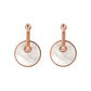 Earrings with Button Pendant in Flat Natural Stone