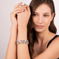 Elastic Bracelet with Natural Stones and Nuggets in Golden Rosé