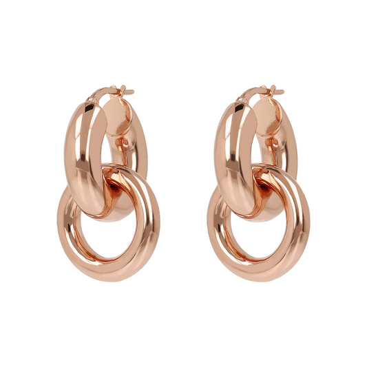 Double Ring Pendant Earrings