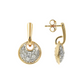 BRONZALLURE GOLDEN-EARRING WITH CIRCLE PENDANT MIXED PAVE CZ