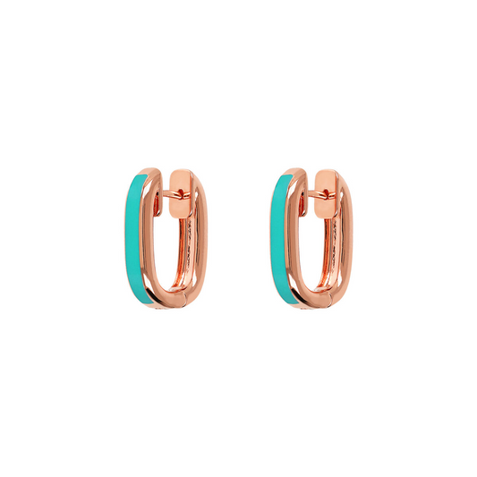 Enamelled Oval Earrings