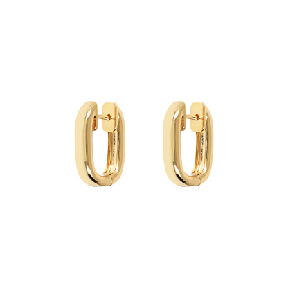 BRONZALLURE GOLDEN-OVAL HOOP EARRINGS