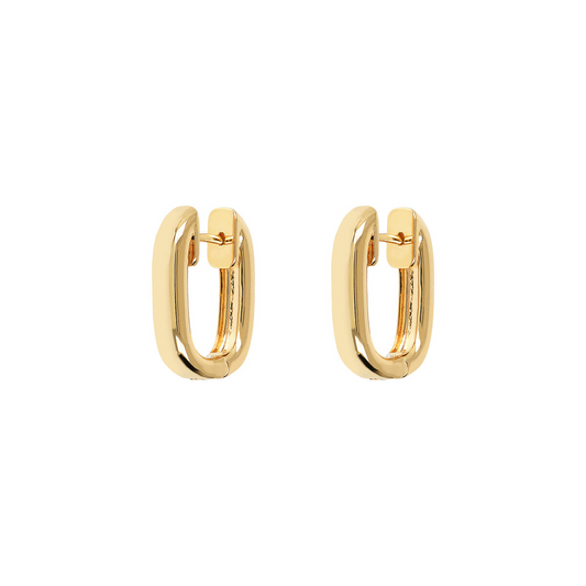 BRONZALLURE GOLDEN-OVAL HOOP EARRINGS