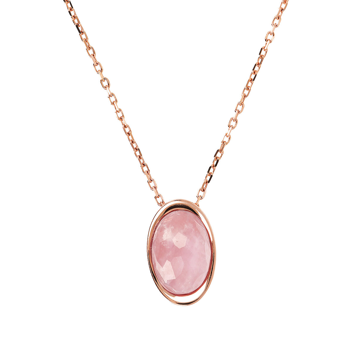 Forzatina Chain Necklace with Oval Natural Stone Pendant