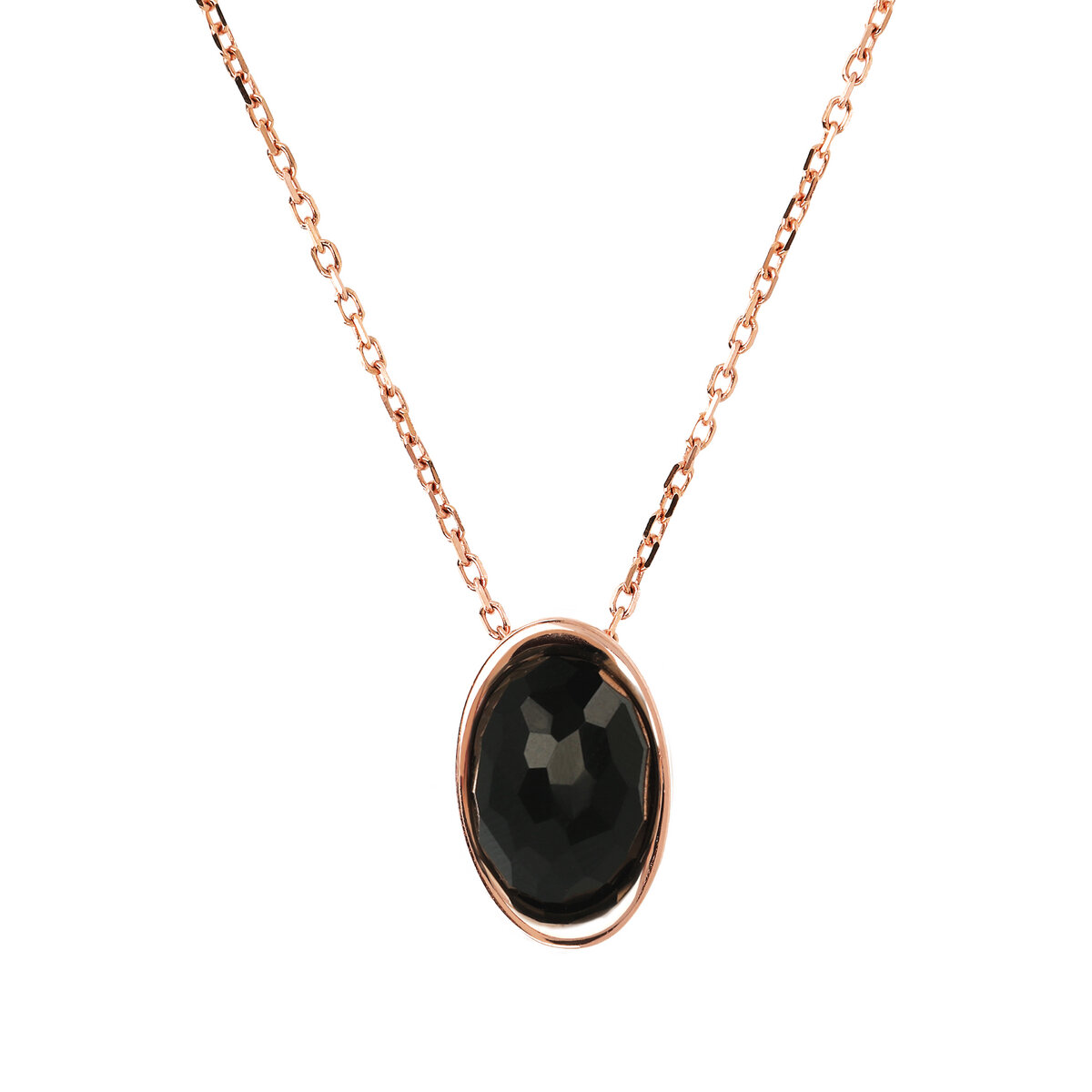 Forzatina Chain Necklace with Oval Natural Stone Pendant