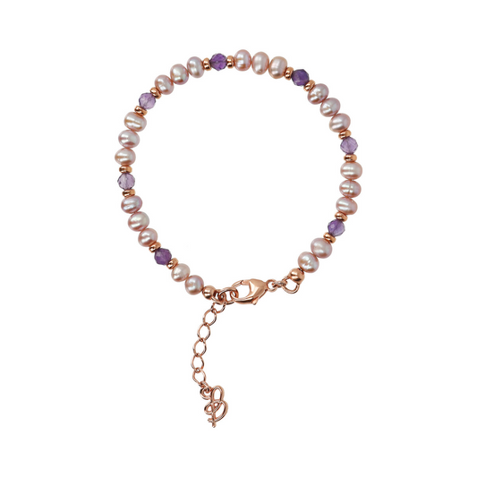 Bracelet with Freshwater Pearls and Natural Stones