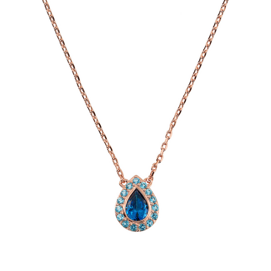 Forzatina Chain Necklace with Drop Pendant in Cubic Zirconia