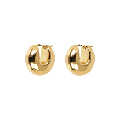 BRONZALLURE-BOLD HUGGIES HOOP EARRINGS GOLDEN