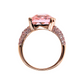Cocktail Ring with Square Prism Gem and Pavé