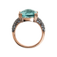 Cocktail Ring with Square Prism Gem and Pavé