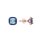 Enamelled Stud Earrings with Nano Square Crystal