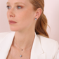 Enamelled Stud Earrings with Nano Square Crystal