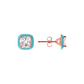 Enamelled Stud Earrings with Nano Square Crystal