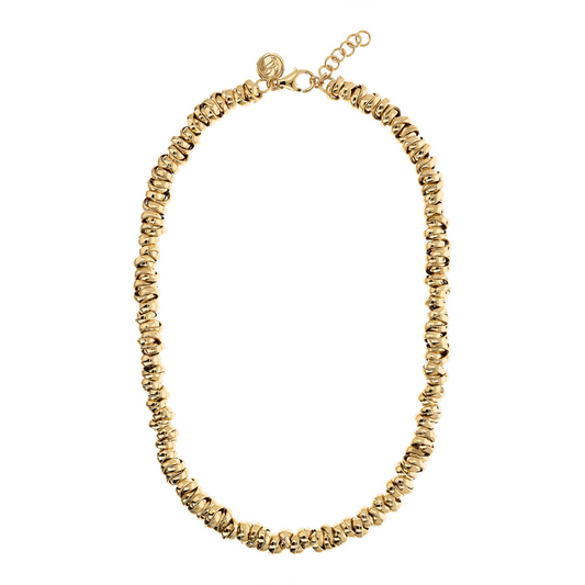 BRONZALLURE GOLDEN-NECKLACE WITH INTERLOCKED RINGS