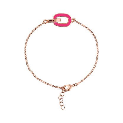 Forzatina Chain Bracelet with Double Two-Tone Enamelled Link