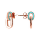 Bicolor Pendant Earrings with Double Enamelled Link