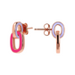 Bicolor Pendant Earrings with Double Enamelled Link