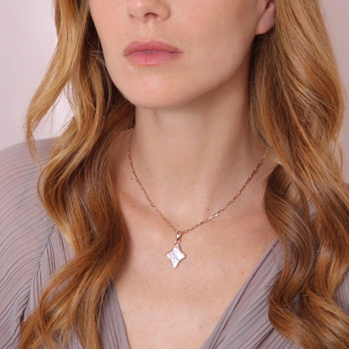 Forzatina Chain Necklace with Etoile Pendant in Natural Stone