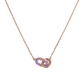 Forzatina Chain Necklace with Double Enamelled Link and Cubic Zirconia Pavé