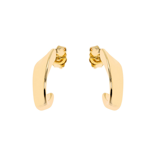 Golden Sinuous Design Lobe Earrings