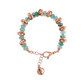 Bracelet with Woven Links and Natural Stones