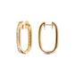 Golden Oval Earrings with Cubic Zirconia