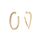 Golden Oval Drop Earrings with Cubic Zirconia
