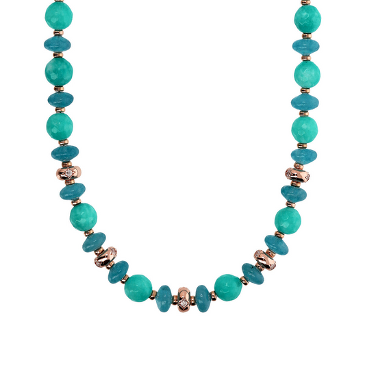 Choker Necklace with Étoile Rondelle and Natural Stones