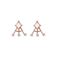 Enamelled Stud Earrings with Étoile and Small Light Points in Cubic Zirconia