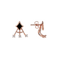 Enamelled Stud Earrings with Étoile and Small Light Points in Cubic Zirconia