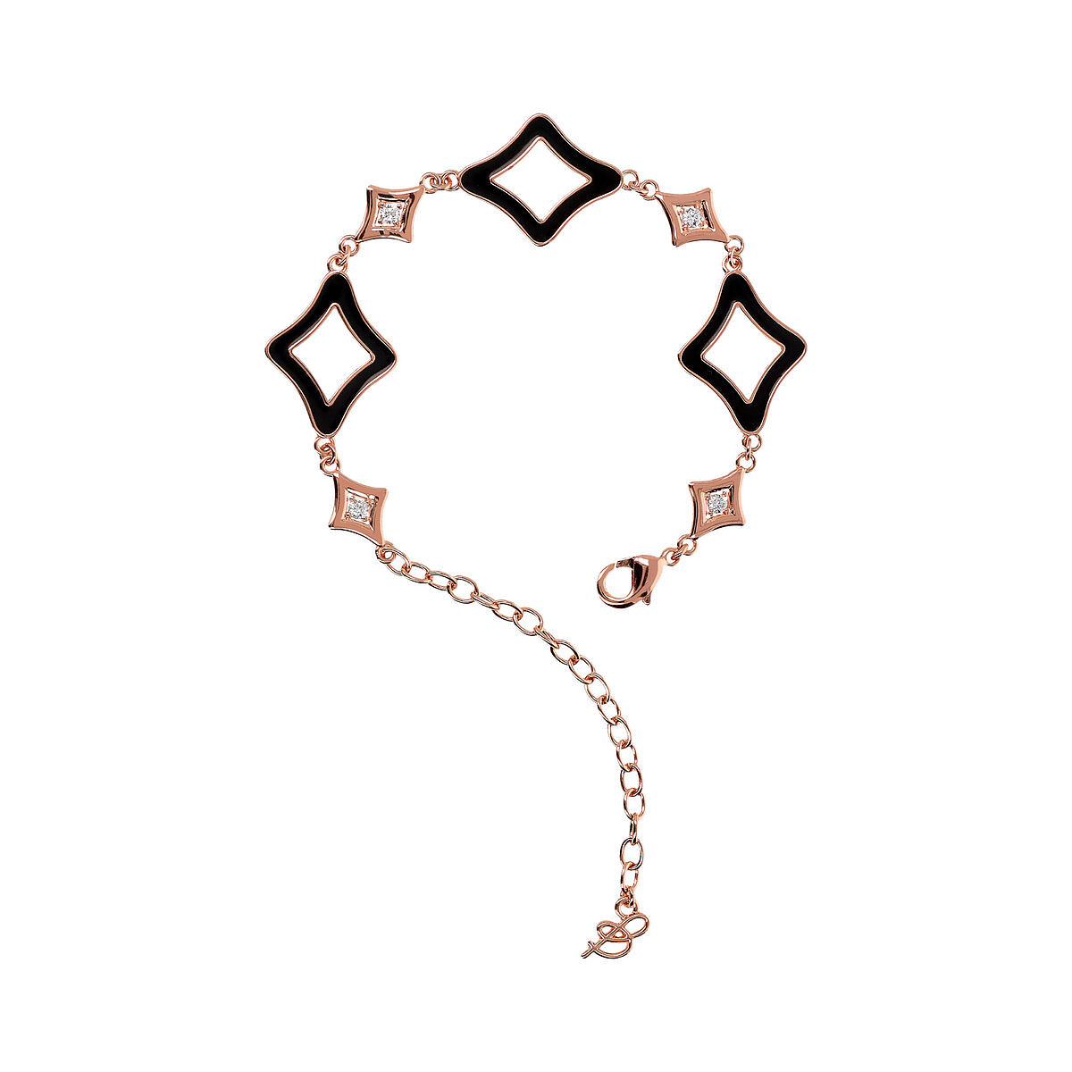 Enamelled Bracelet with Étoile and Light Points in Cubic Zirconia