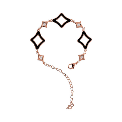 Enamelled Bracelet with Étoile and Light Points in Cubic Zirconia