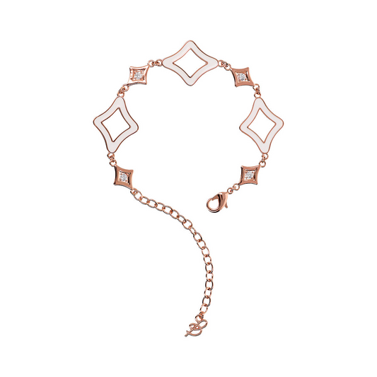 Enamelled Bracelet with Étoile and Light Points in Cubic Zirconia