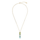 Golden Necklace with Green and Blue Prisma Gem in Mosaic Cut