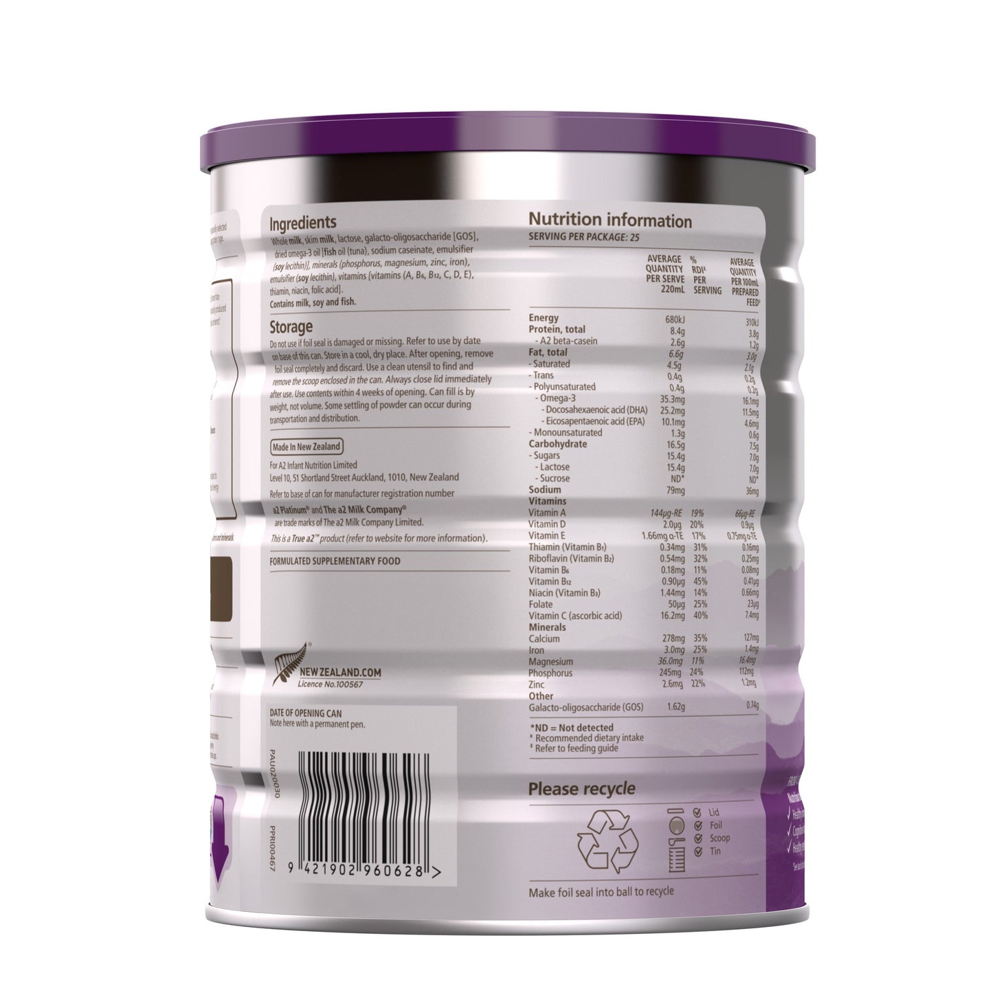 A2 Platinum 4 Premium Junior Formula 900g