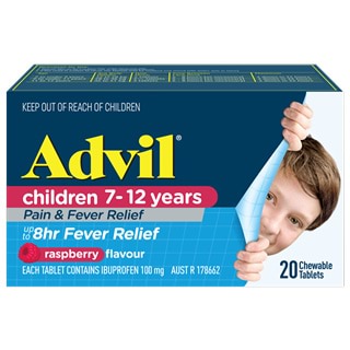 Advil Children 7-12 Years Raspberry 20 Chewable Tablets