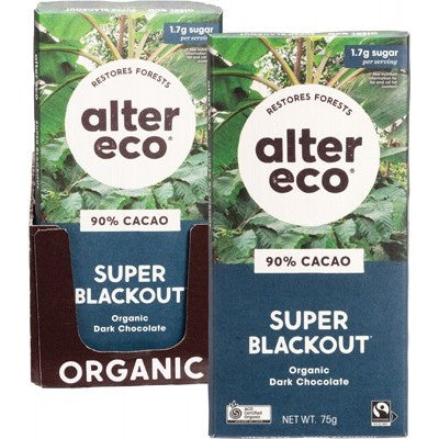 Alter Eco Chocolate Organic Dark Super Blackout 12x75g