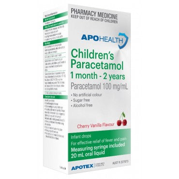 APOHealth Childrens Paracetamol 1 Month - 2 Years 20ml