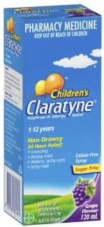 Children's Claratyne Allergy & Hayfever Relief Syrup Grape Flavour 120mL