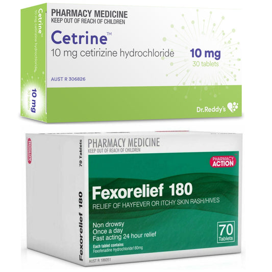 70x Fexorelief 180mg + 30x Cetrine 10mg Combo - Spring 2023