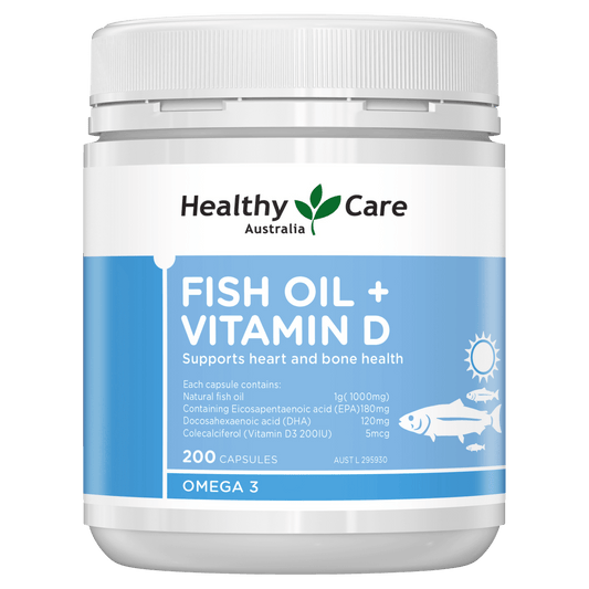 Healthy Care Fish Oil + Vitamin D 200 Capsules