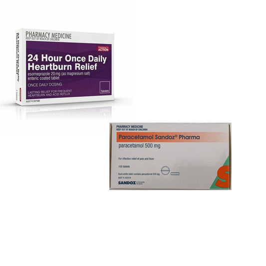 14x Heartburn Relief + 100x Paracetamol 500mg
