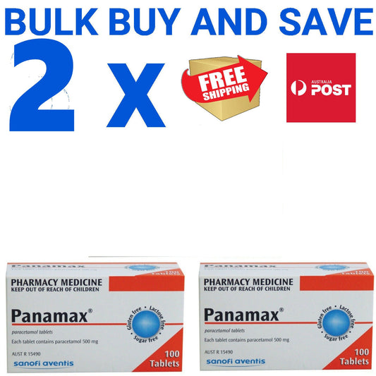 200 x Panamax 500mg Paracetamol Tablets - Fever & Pain (Generic Panadol)